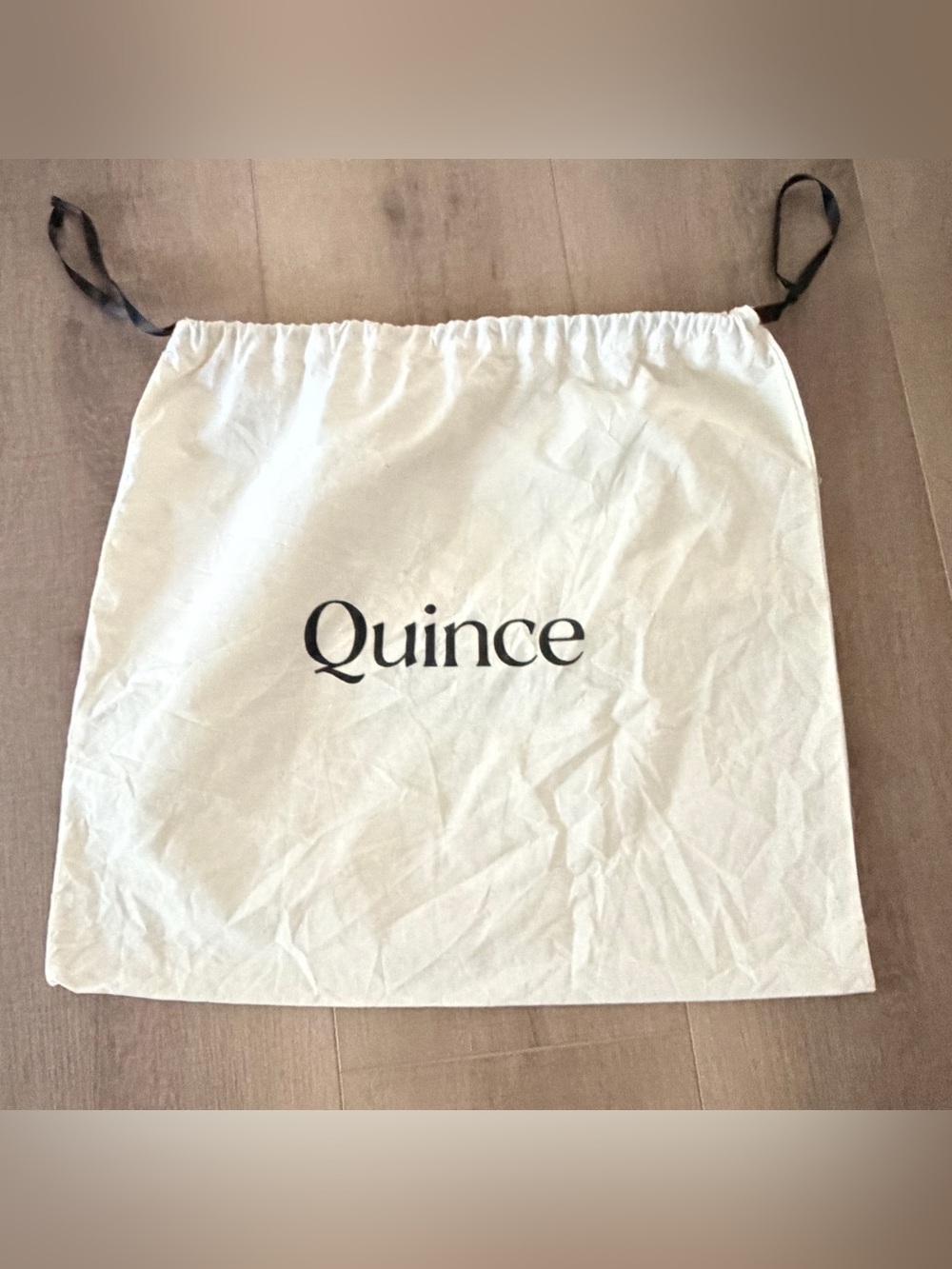Quince Dust Bag oatmeal Black Ribbon Drawstring 19 x21”